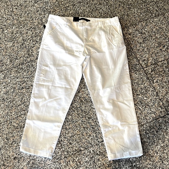 CALVIN KLEIN JEANS WHITE PANTS SIZE 14 women cotton white pants cropped pants - Picture 1 of 16